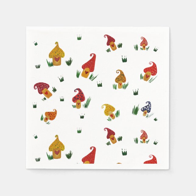 Guardanapo De Papel Cogumelos White Standard Cocktail Paper Napkins (Frente)