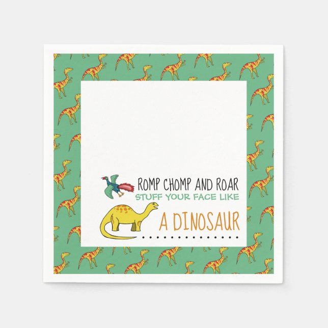 Guardanapo De Papel Coisa Seu Rosto Como Um Dinossauro (Frente)