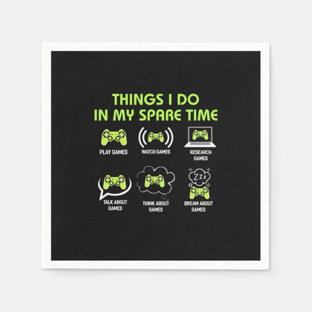 Guardanapo De Papel Coisas que os jogadores fazem em tempo livre (Frente)