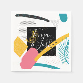 Guardanapo De Papel Colagem Abstrato Splash dos Anos 90