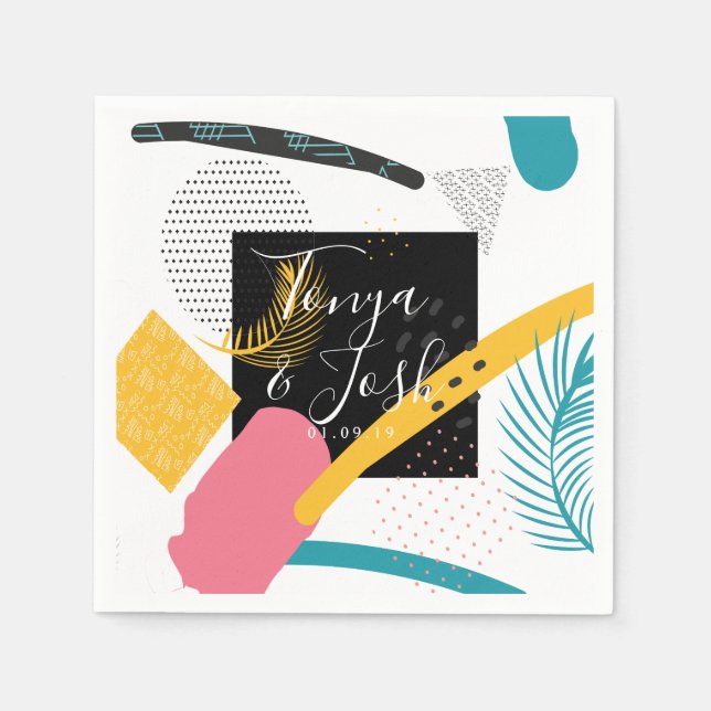 Guardanapo De Papel Colagem Abstrato Splash dos Anos 90 (Frente)