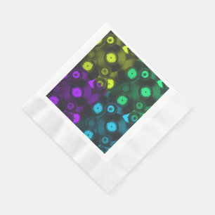Guardanapo De Papel Colagem colorida de néon dos registros retros