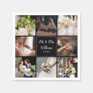 Guardanapo De Papel Colagem com as suas oito fotos de casamento favori