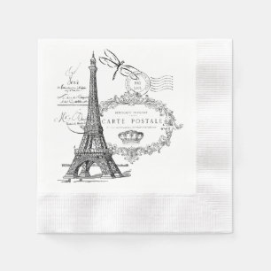 Guardanapo De Papel colagem da torre Eiffel