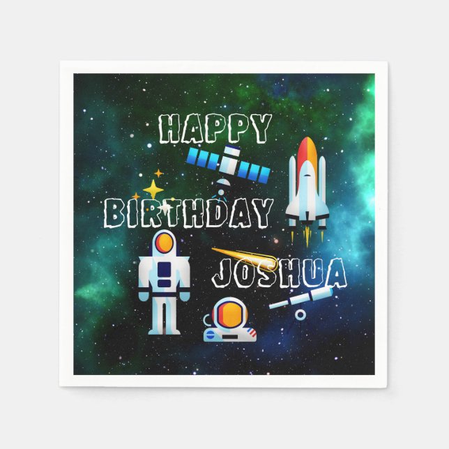 Guardanapo De Papel Colagem de Astronautas Divertidos (Frente)