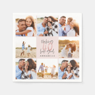 Guardanapo De Papel Colagem de fotografias com brilho cintilante anive