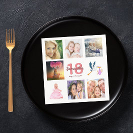 Guardanapo De Papel Colagem de fotos da festa de aniversário 18ª