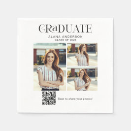 Guardanapo De Papel Colagem de Fotos de Formatura Código QR Compartilh
