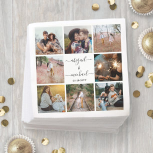 Guardanapo De Papel Colagem de Fotos Moderna e Casamento de Callligraf