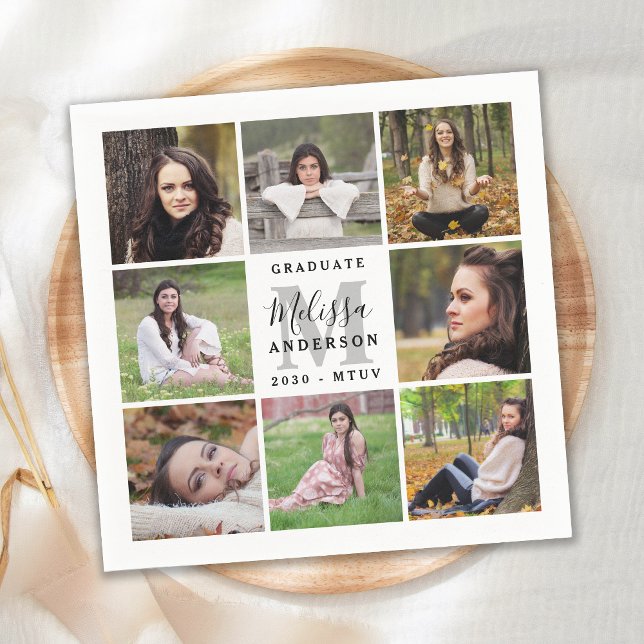 Guardanapo De Papel Colagem de Fotos Personalizada para Graduação Eleg (Criador carregado)