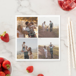 Guardanapo De Papel Colagem de Fotos Personalizadas de Família em Pape