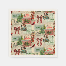 Guardanapo De Papel Colagem de Natal Vintage