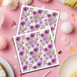 Guardanapo De Papel Colagem Floral do Arco-Íris Holográfico