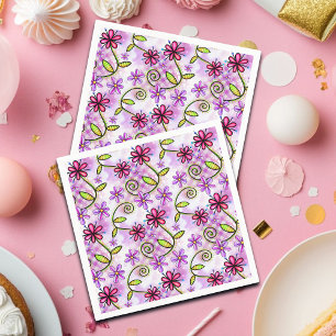 Guardanapo De Papel Colagem Floral do Arco-Íris Holográfico