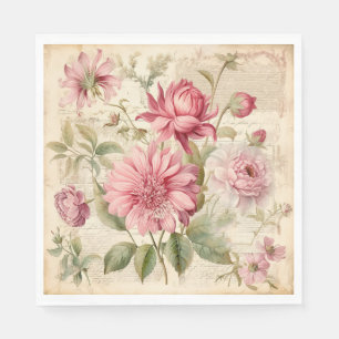 Guardanapo De Papel Colagem Floral Francesa Elegante Antique Vintage