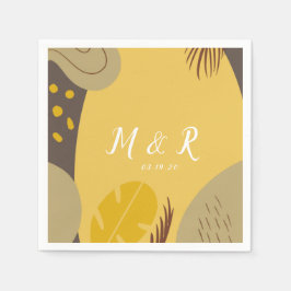 Guardanapo De Papel Colagem Orgânica Monstera Casamento Terra Tonelada