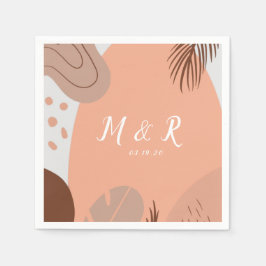 Guardanapo De Papel Colagem Orgânico Monstera Logotipo de Casamento To
