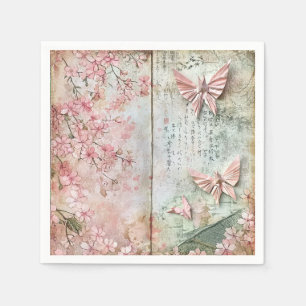 Guardanapo De Papel Colagem Vintage Borboleta Sakura