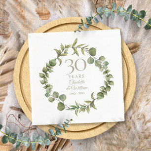 Guardanapo De Papel Colar de folhagens Pearl para aniversário de 30 an
