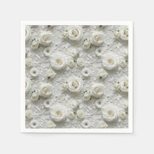Guardanapo De Papel Colar E Rosas Brancas