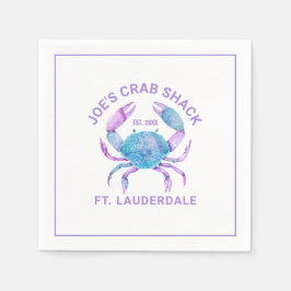 Guardanapo De Papel Colar texto personalizado do caranguejo aquoso