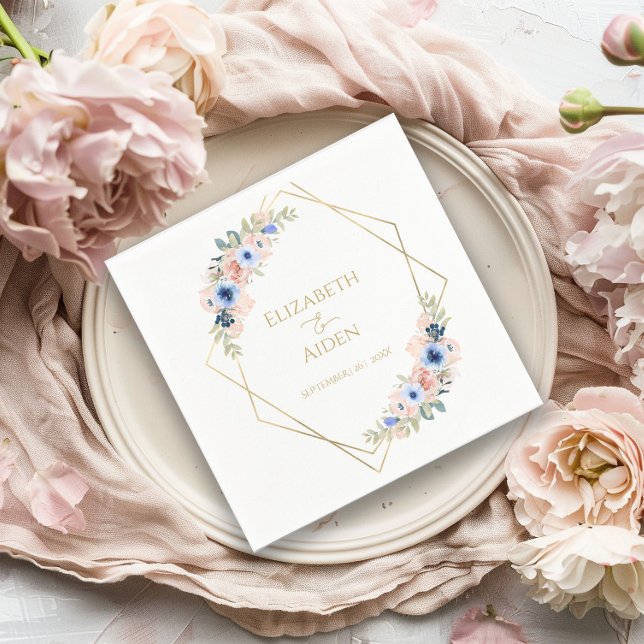 Guardanapo De Papel Coleção de Casamentos Azuis de Peach Napkins (Criador carregado)