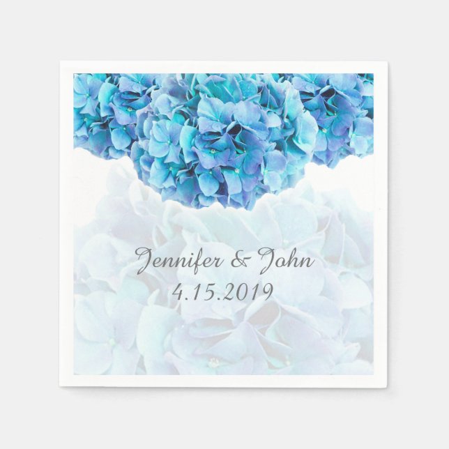 Guardanapo De Papel Coleção de Casamentos de Hydrangea Azul Napkins (Frente)