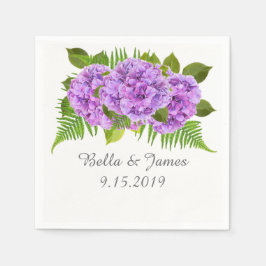 Guardanapo De Papel Coleção de Casamentos de Hydrangea Púrpura Moderna