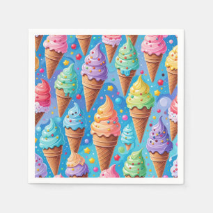 Guardanapo De Papel Coleção de Cones de Sorvete de Verão