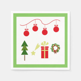 Guardanapo De Papel Coleção de Enfeites de natal festivos