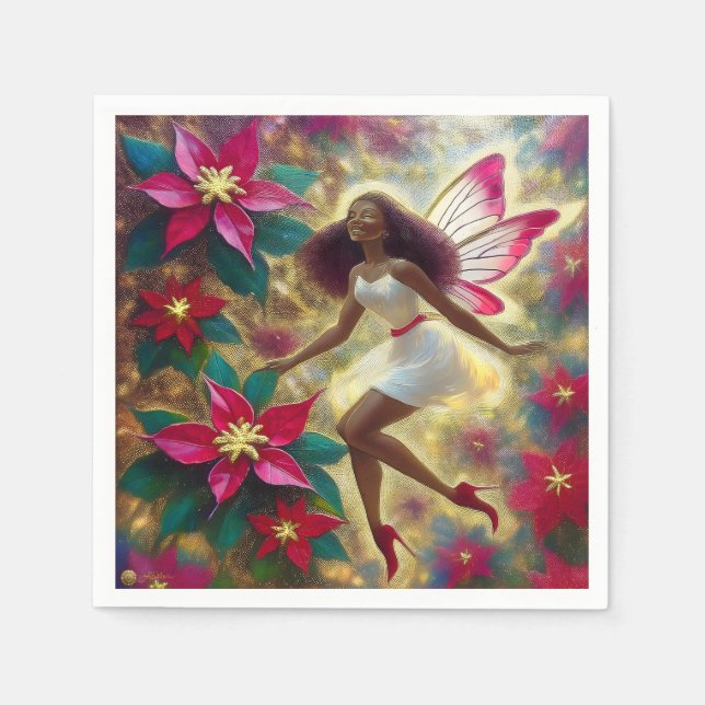 Guardanapo De Papel Coleção de Fadas de Natal - Cabelo Natural de Aubu (Frente)