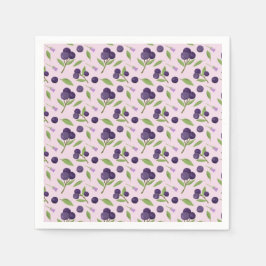 Guardanapo De Papel Coleção de padrões da cesta de fruta - Airelas azu