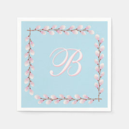 Guardanapo De Papel Coleção Magnolia Arrastando Açúcar Azul Fundo Azul