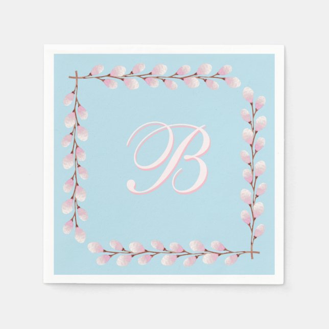 Guardanapo De Papel Coleção Magnolia Arrastando Açúcar Azul Fundo Azul (Frente)