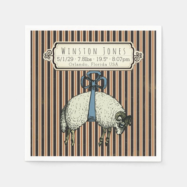 Guardanapo De Papel Coleção Sheep™ do Arco bonito - Informações de Nas (Frente)