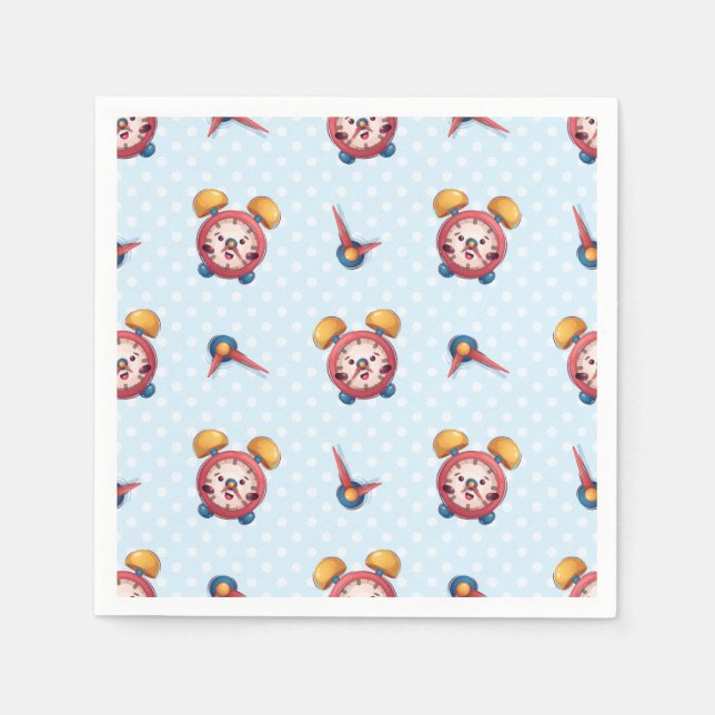 Guardanapo De Papel Coleção Smart Clock - Azul (Frente)