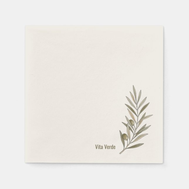 Guardanapo De Papel Coleção Vita Verde Branco (Frente)