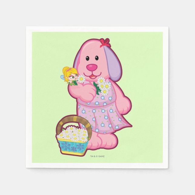 Guardanapo De Papel Coletando Flores com Melanie (Frente)