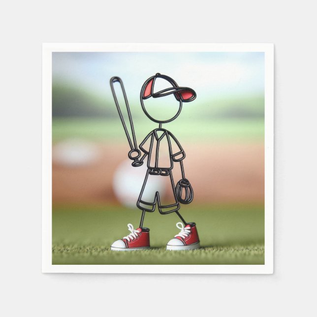 Guardanapo De Papel Coletor de Baseball com Figura Fixa com tênis verm (Frente)