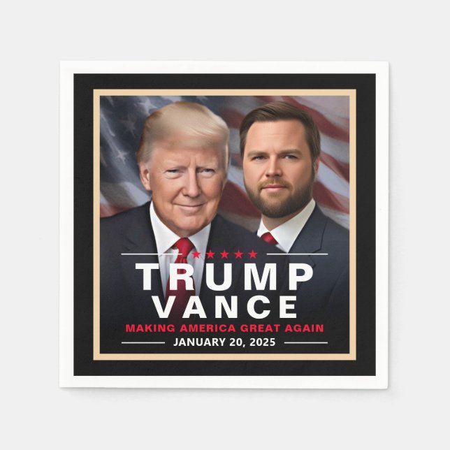 Guardanapo De Papel Coletor de Dia de Inauguração da Vitória de Trump  (Frente)