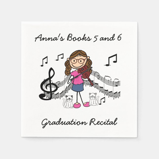 Guardanapo De Papel Coletor de papel violino na figura do Stick (Frente)