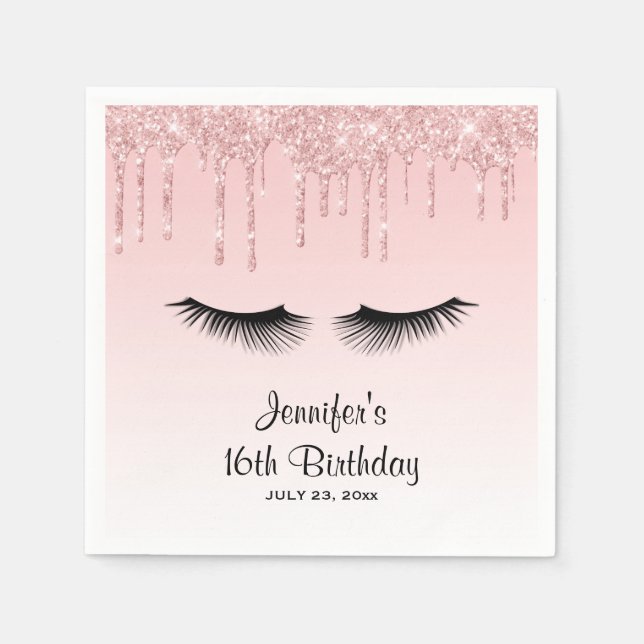 Guardanapo De Papel Colírio Rosa Moderno e Colírio (Frente)