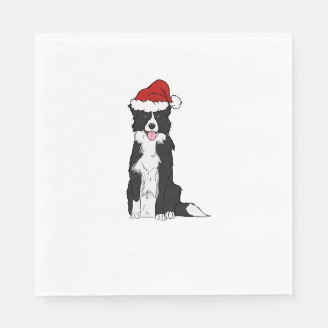 Guardanapo De Papel Collie 1 da Fronteira de Natal (Frente)