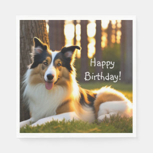 Guardanapo De Papel Collie Dog Birthday