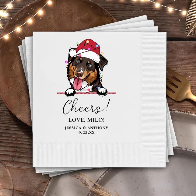 Guardanapo De Papel Collie Dog Personalizado Cheers Napkins (Criador carregado)