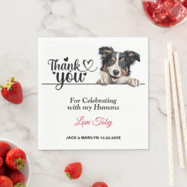 Guardanapo De Papel Collie Wedding Obrigado