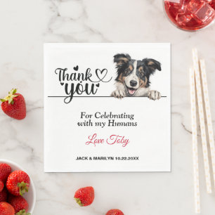 Guardanapo De Papel Collie Wedding Obrigado
