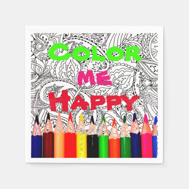 Guardanapo De Papel Color Me Happy Napkins (Frente)