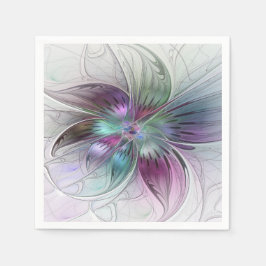 Guardanapo De Papel Colorful Abstract Flower Modern Floral Fractal Art
