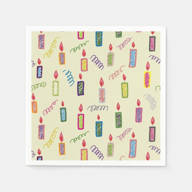 Guardanapo De Papel Colorful Candles Happy Birthday Napkins (Frente)